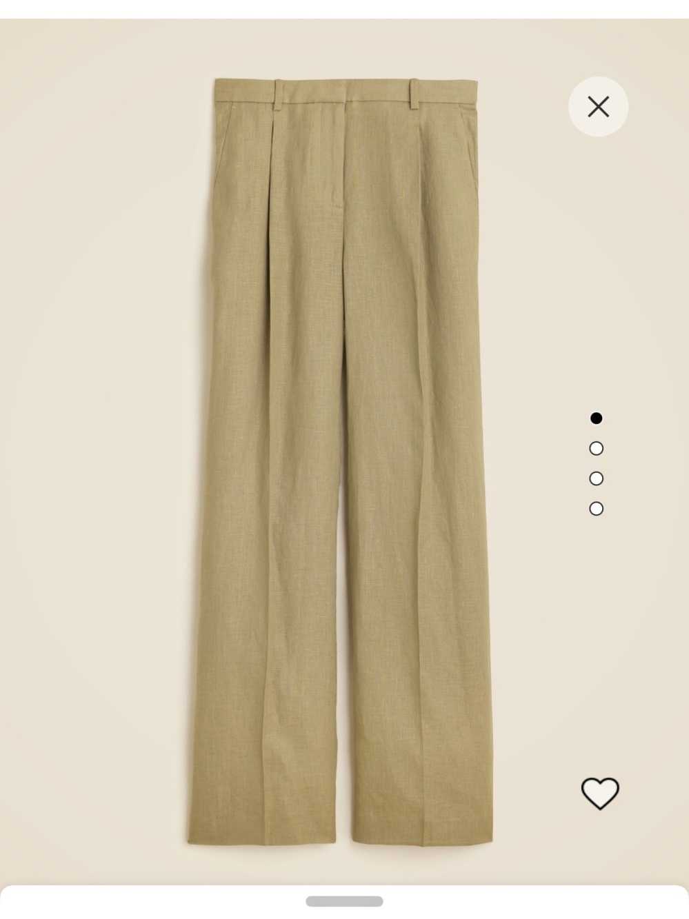 J.Crew wide leg 100% linen pant